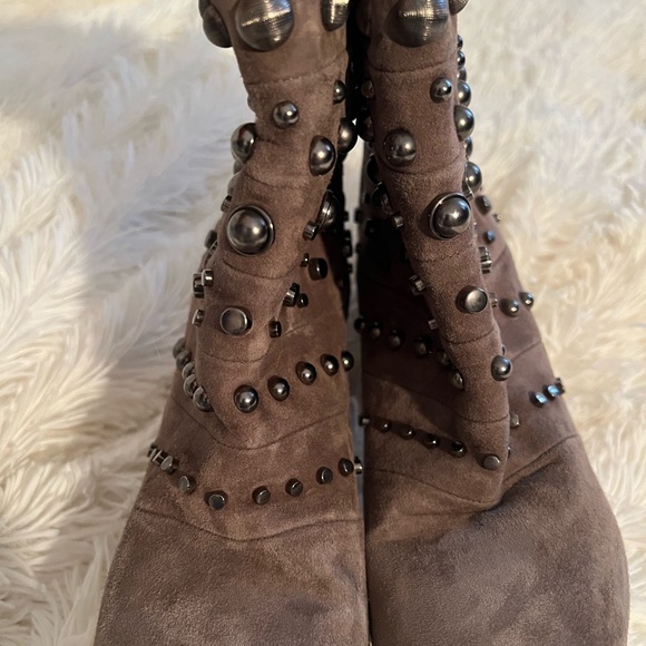 Badgley Mischka Suede Studded Booties - Picture 10 of 12